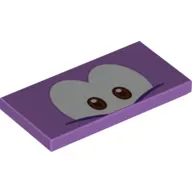 Tile 2 x 4 with White Eyes, Reddish Brown Pupils print