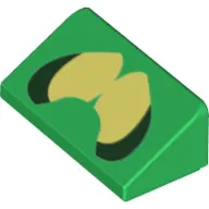 Brick Sloped 30° 1 x 2 x 2/3 with Yellow/Dark Green Eyes print