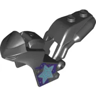 Fairing, Motorcycle, Racing (Sport) Bike with 1 x 2 Studs and Medium Azure Star on Dark Purple Background Print