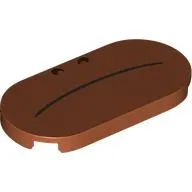 Tile Round 2 x 4 with Black Mouth, Nose print