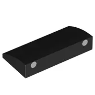 Brick Curved 2 x 4 x 2/3 No Studs, with Bottom Tubes with 2 White Dots print