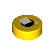 Tile Round 1 x 1 with Brickheadz Eye, White Squares, Black Circle print