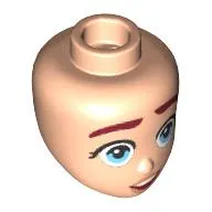 Minidoll Head Dark Red Eyebrows, Bright Light Blue Eyes, Pink Lips, Surprised print