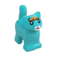 Animal, Cat, Kitten, Short Tail, with Orange Pony, White Nose print