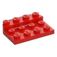 Plate Round Corners Double 3 x 4 with 1 x 4 Raised Edge Studs