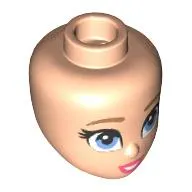 Minidoll Head with Dark Tan Eyebrows, Medium Blue Eyes, Coral Lips print