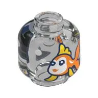Minifig Head (No Face) Cleo, Fishbowl Goldfish and Castle print