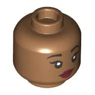 Minifig Head Pocahontas, Dark Red Lips, Closed Mouth Smile/Open Mouth Smile print