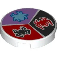 Tile 2 x 2 with Medium Azure Spider On Lavender Background, Red Spider on Black Background, Black Spider on Red Background print