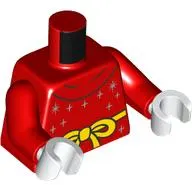 Torso, Yellow Belt with Knot, Silver Stars print, Red Arms, White Hands