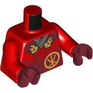 Torso, Robe, Dark Red Trim, Gold Decorations print, Red Arms, Dark Red Hands