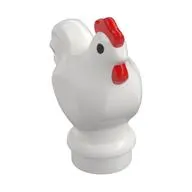 Animal, Chicken with Red Comb Pattern, Black Eyes, White Pupil print