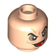 Minifig Head Evil Queen, Back Eyebrows, Dark Tan Eyeshadow, Wrinkles, Single Tooth, Open Mouth Mean Smile / Angry Scowl print