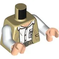 Torso, Jacket, Dark Tan Belt, White Shirt, ID Badge print, White Arms, Light Nougat Hands