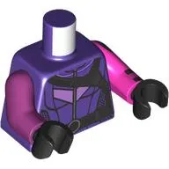 Torso, Jacket, Black Straps print, Odd Arms, Left Lavender Arm, Right Magenta Arm, Black Hands