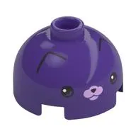 Brick Round 2 x 2 Dome Top, Vented Stud with Face, Bright Pink Nose print