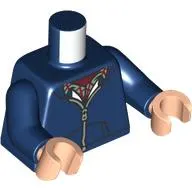 Torso Jacket, Silver Zipper, Dark Green/Dark Red Shirt print, Dark Blue Arms, Light Nougat Hands