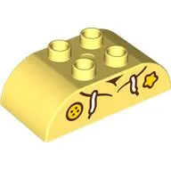 Duplo Brick 2 x 4 Curved Top, Hoodie Top and Yellow Star and Button Print