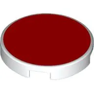 Tile Round 2 x 2 with Red Circle print