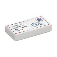 Tile 1 x 2 with Air Mail Letter print