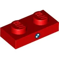 Plate 1 x 2 with BMW Logo print