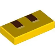 Tile 1 x 2 with Pixelated Reddish Brown Nostrils print