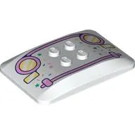 Brick Curved 6 x 4 x 2/3 Quad Curved with 2 x 2 Studs with Bright Pink Grill, Yellow Headlights, Sprinkles print