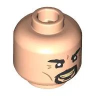 Minifig Head Igor Karkaroff, Thick Black Eyebrows, Moustache, Goatee, Stern Stair/Mean Grin