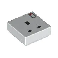 Tile 1 x 1 with Power Socket, 3 Pin, Switch print