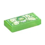 Tile 1 x 2 with Green Broken Glass Panel, Mirabel print