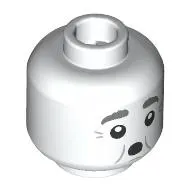 Minifig Head Fat Friar, Dark Bluish Grey Eyebrows, Wrinkles, Open Mouth Round/Closed