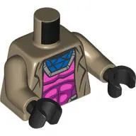 Torso Coat, Magenta Armor, Muscles, Silver Trim, Dark Azure Shirt print, Dark Tan Arms, Black Hands