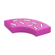 Tile 2 x 2 Curved, Macaroni with Donut Sprinkles print