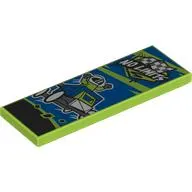 Tile 2 x 6 with 'NO LIMITS', Checkered Racing Flags, Soap Box Cart on Blue Background print