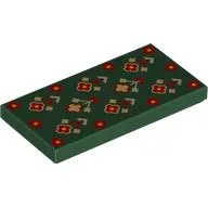 Tile 2 x 4 with Woven Rug, Red/Yellow/Gold Flowers print