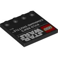 Plate Special 4 x 4 with Studs on One Edge with 'LEGO STAR WARS KYLO REN'S COOMAND SHUTTLE' print