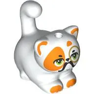 Animal, Cat, Chubby with Olive Green Eyes, Orange Fur, Black Mustache print