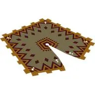 Tent, Bright Light Orange Edge, Dark Red Decorations print