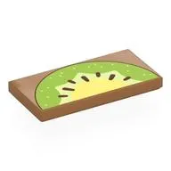 Tile 2 x 4 with Half Kiwifruit print