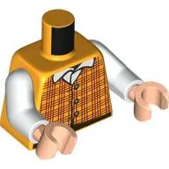 Torso, Dark Red Checkered Shirt, White Collar, Dark Brown Pants print, White Arms, Light Nougat Hands