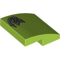 Brick Curved 2 x 2 x 2/3 with Silver Graffiti print