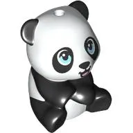 Animal, Panda, Baby, Sitting with Open Mouth, Bright Light Blue Eyes print