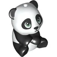 Animal, Panda, Baby, Sitting with Closed Mouth, Sand Green Eyes print
