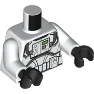 Torso, Clone Pilot Armor print, White Arms, Black Hands
