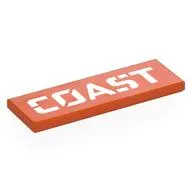 Tile 2 x 6 with White 'COAST' print