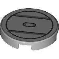 Tile Round 2 x 2 with Black Circle, Lines print
