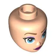 Minidoll Head, Dark Tan Eyebrows, Lavender Eyeshadow, Bright Light Blue Eyes, Dark Purple Lips