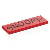 Tile 2 x 6 with Black 'SNOOPY' print