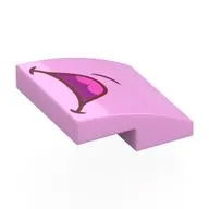 Brick Curved 2 x 2 x 2/3 with Open Mouth, Pink Tongue print