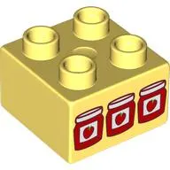 Duplo Brick 2 x 2 with 3 Jam Jars Print